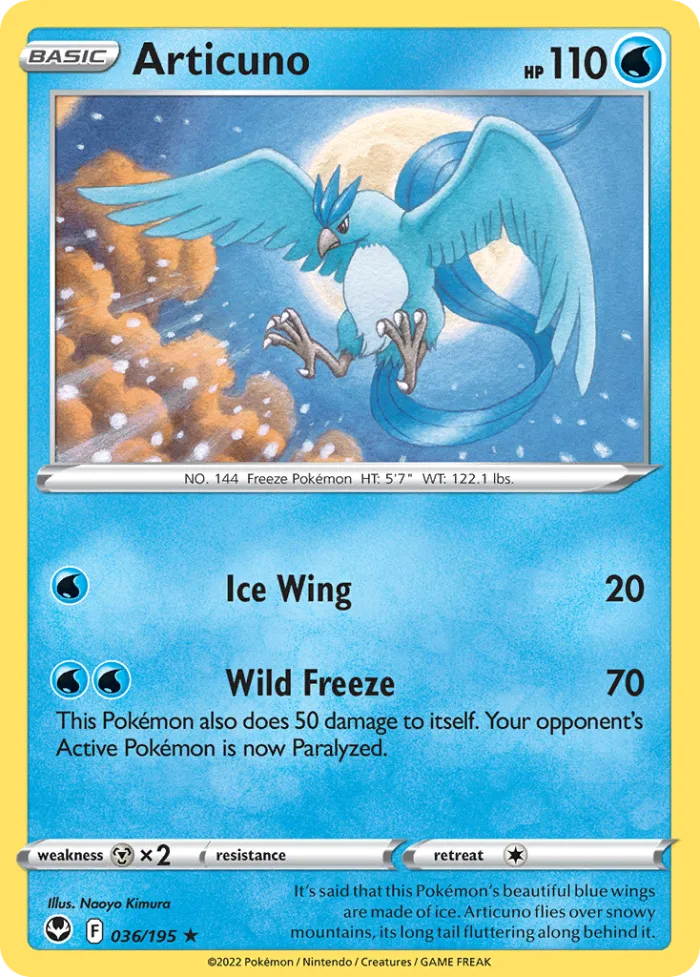 Articuno #36 Silver Tempest Pokemon card