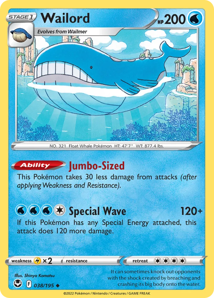 Wailord #38 Silver Tempest Pokemon card