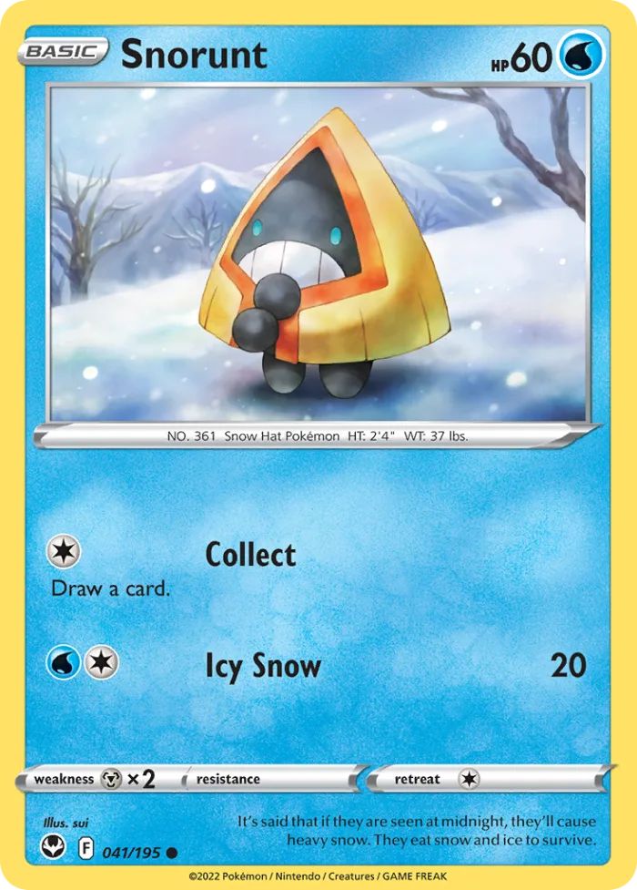 Snorunt #41 Silver Tempest Pokemon card