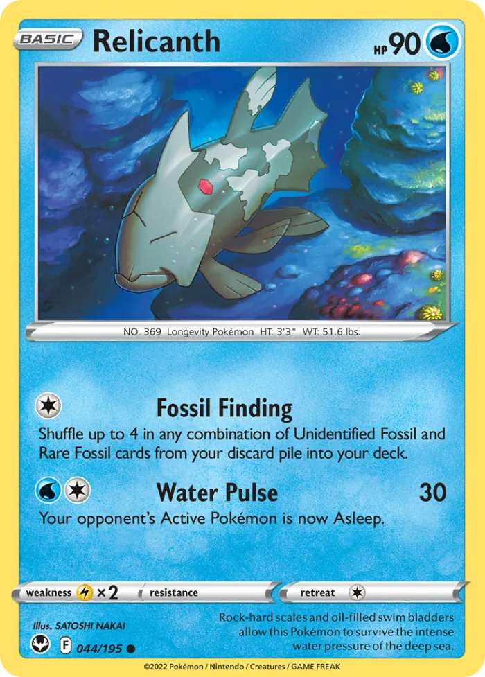 Relicanth #44 Silver Tempest Pokemon card