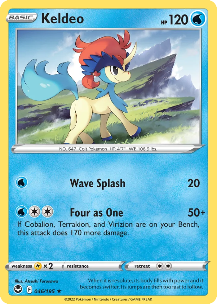 Keldeo #46 Silver Tempest Pokemon card
