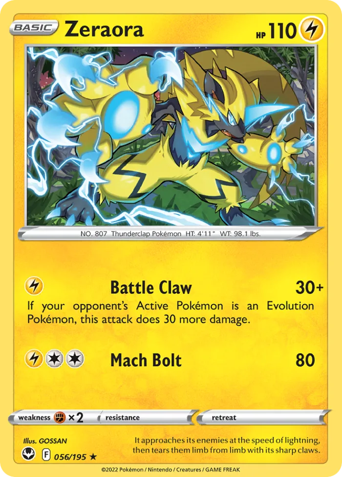 Zeraora #56 Silver Tempest Pokemon card