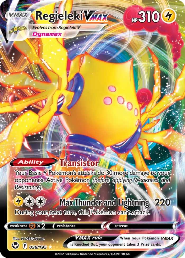 Regieleki VMAX #58 Silver Tempest Pokemon card