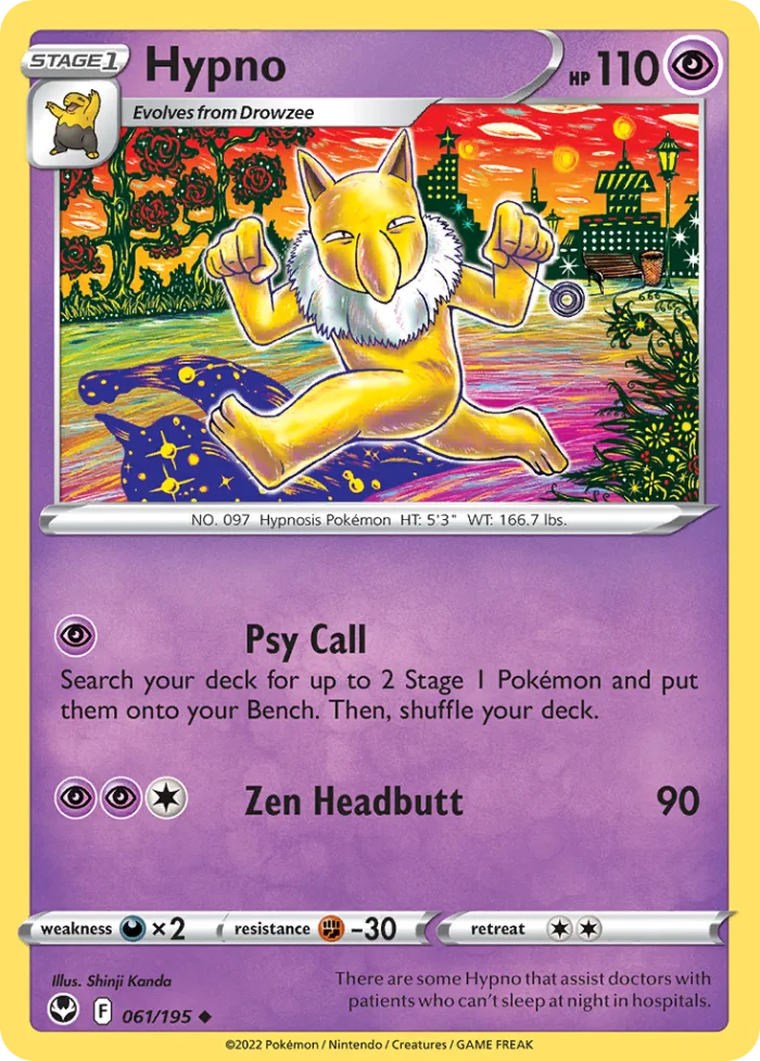 Hypno #61 Silver Tempest Pokemon card