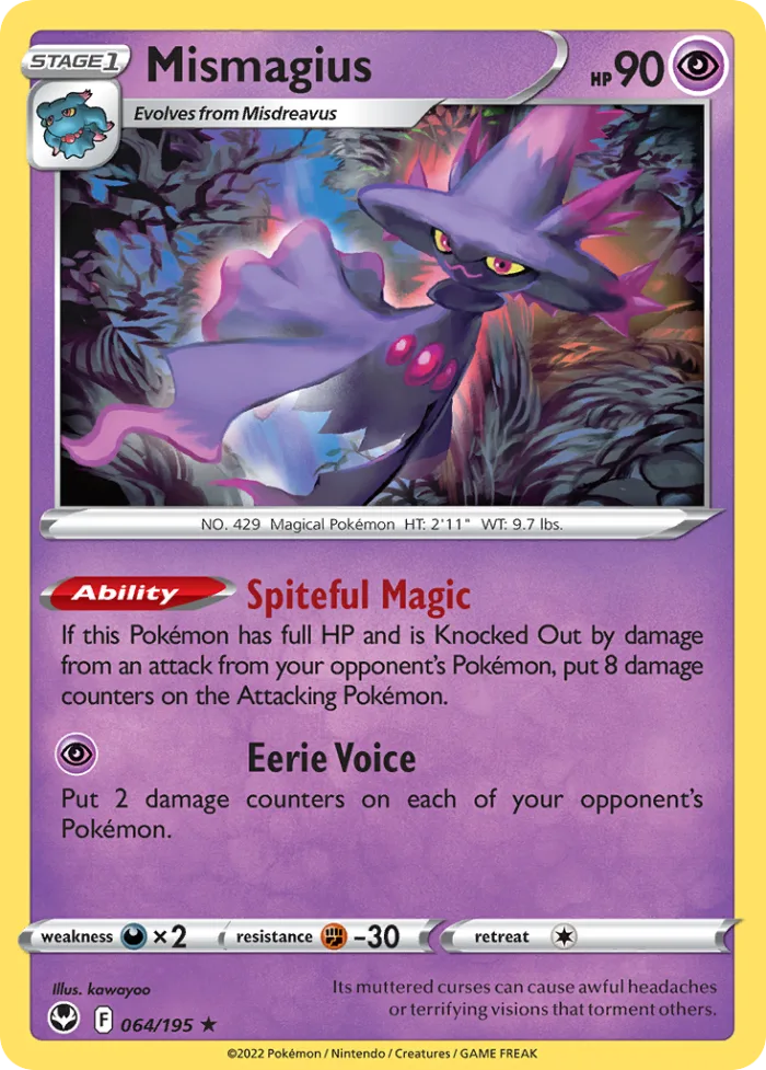 Mismagius #64 Silver Tempest Pokemon card