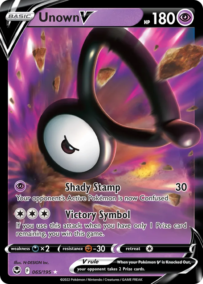Unown V #65 Silver Tempest Pokemon card