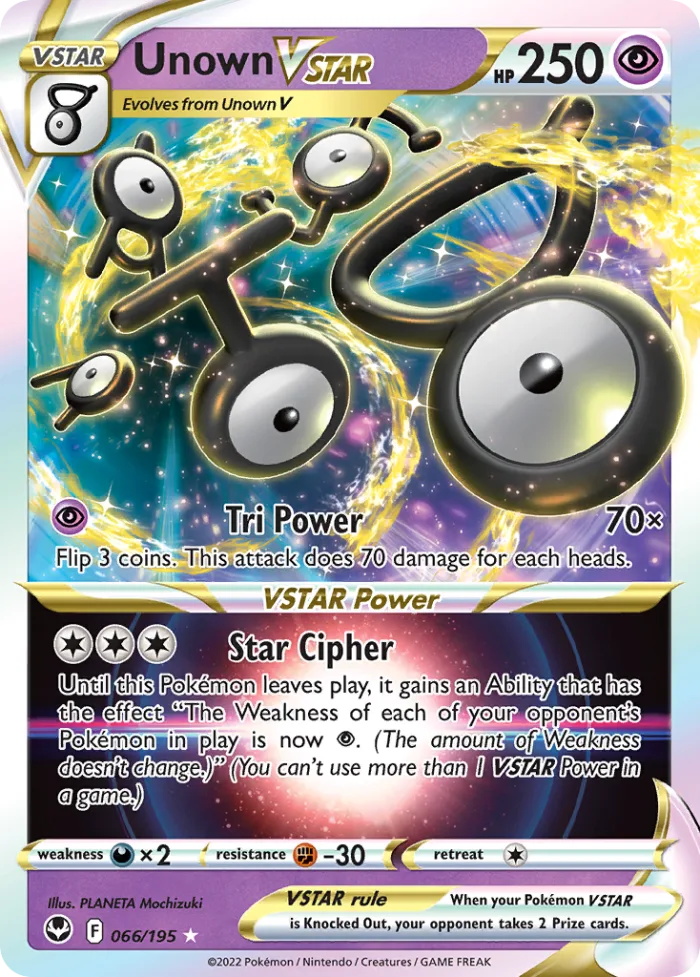 Unown VSTAR #66 Silver Tempest Pokemon card
