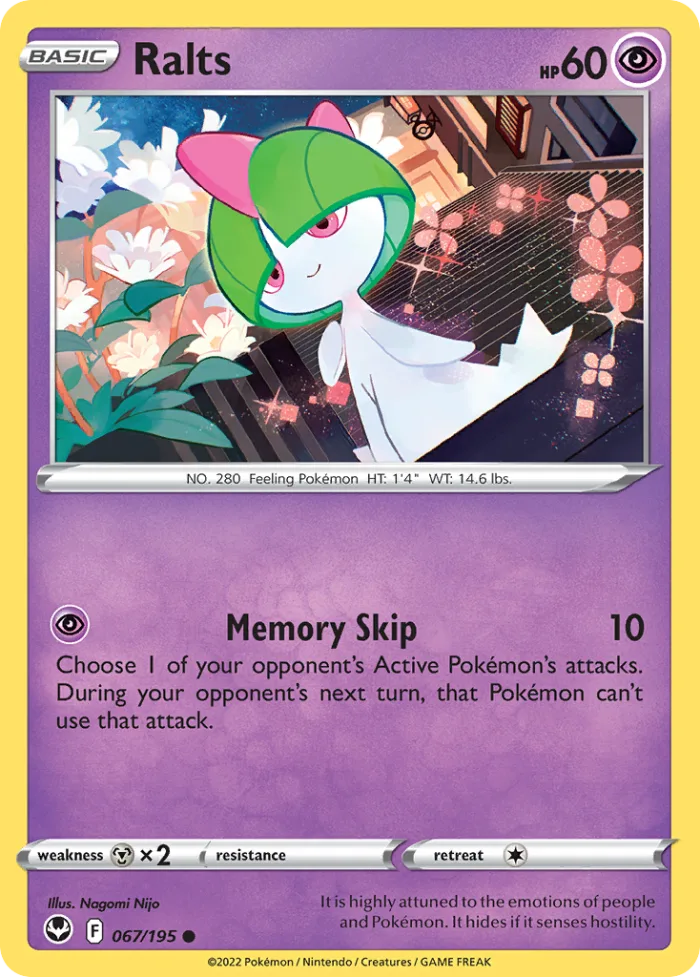 Ralts #67 Silver Tempest Pokemon card