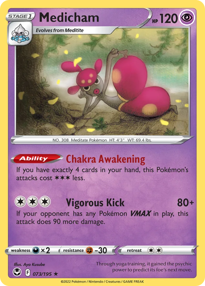 Medicham #73 Silver Tempest Pokemon card