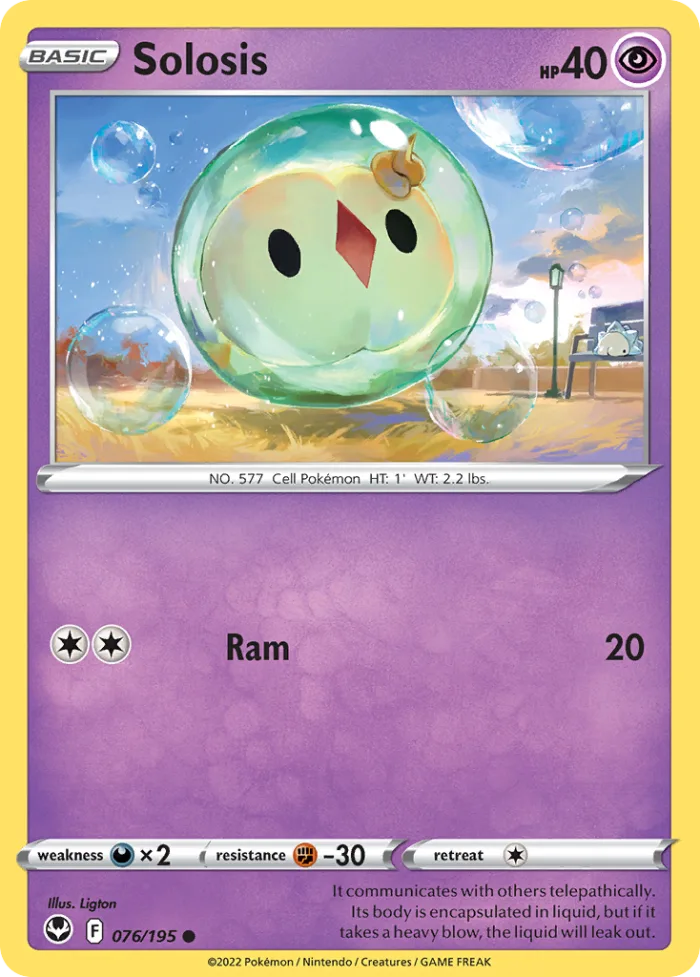 Solosis #76 Silver Tempest Pokemon card