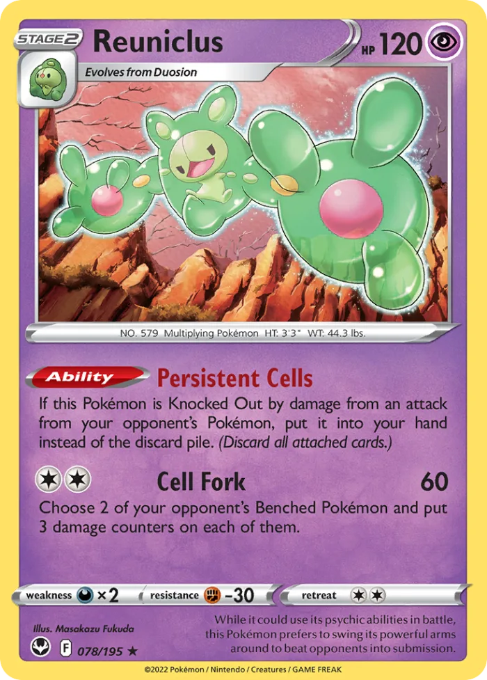 Reuniclus #78 Silver Tempest Pokemon card