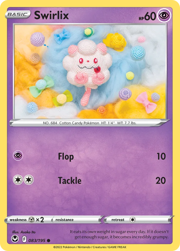 Swirlix #83 Silver Tempest Pokemon card