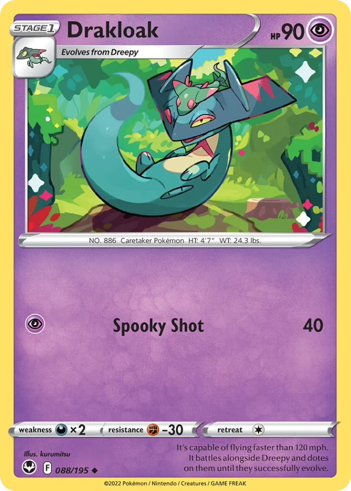 Drakloak #88 Silver Tempest Pokemon card