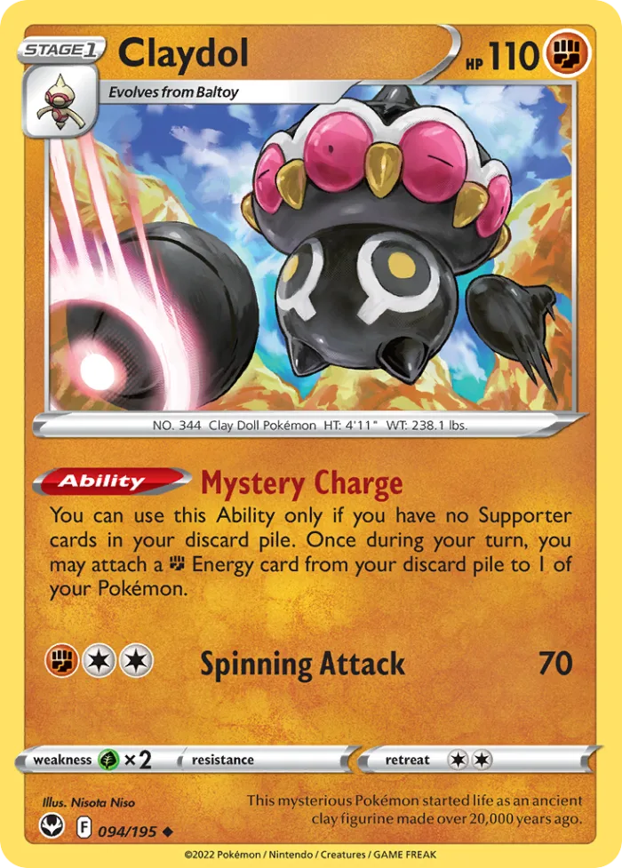 Claydol #94 Silver Tempest Pokemon card