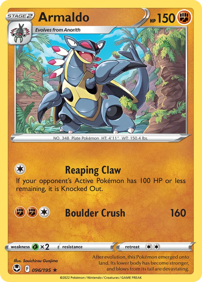 Armaldo #96 Silver Tempest Pokemon card