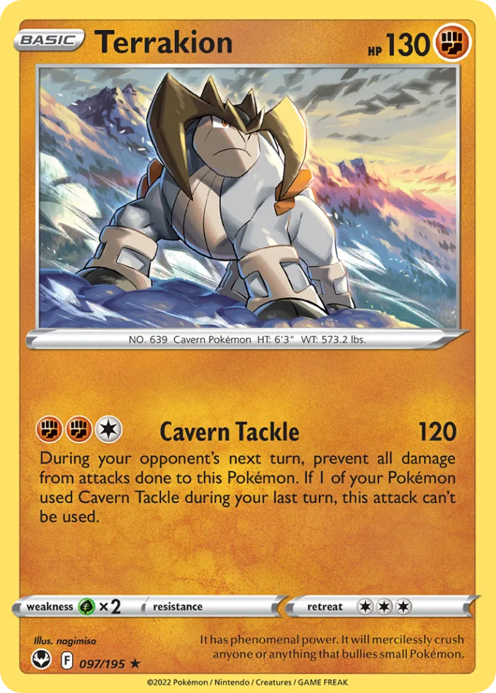 Terrakion #97 Silver Tempest Pokemon card