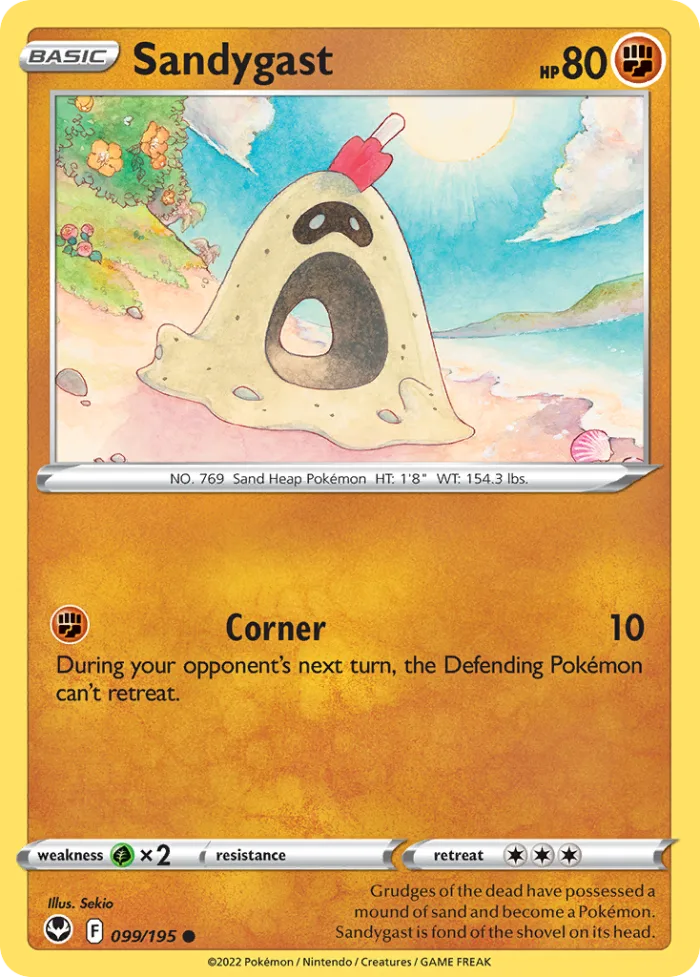 Sandygast #99 Silver Tempest Pokemon card