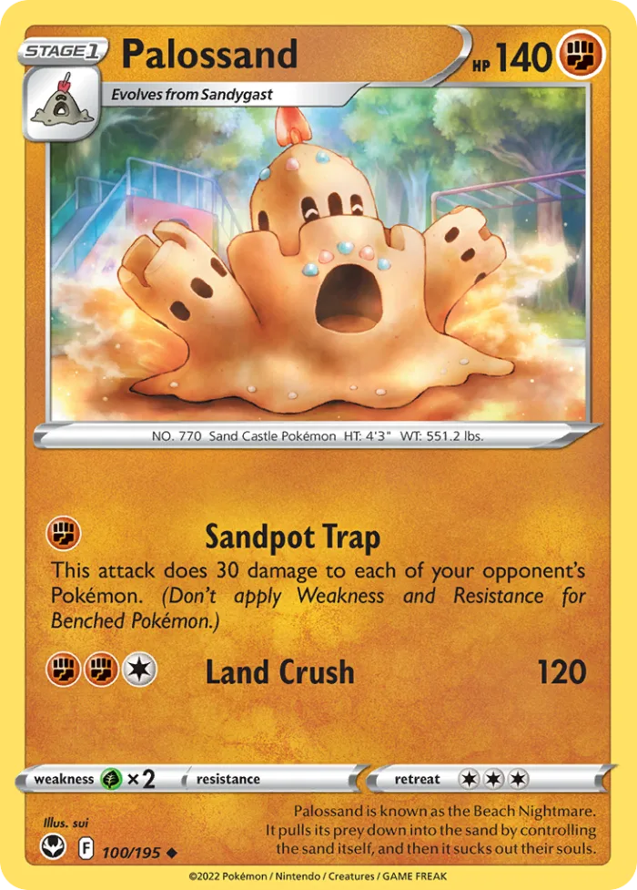 Palossand #100 Silver Tempest Pokemon card
