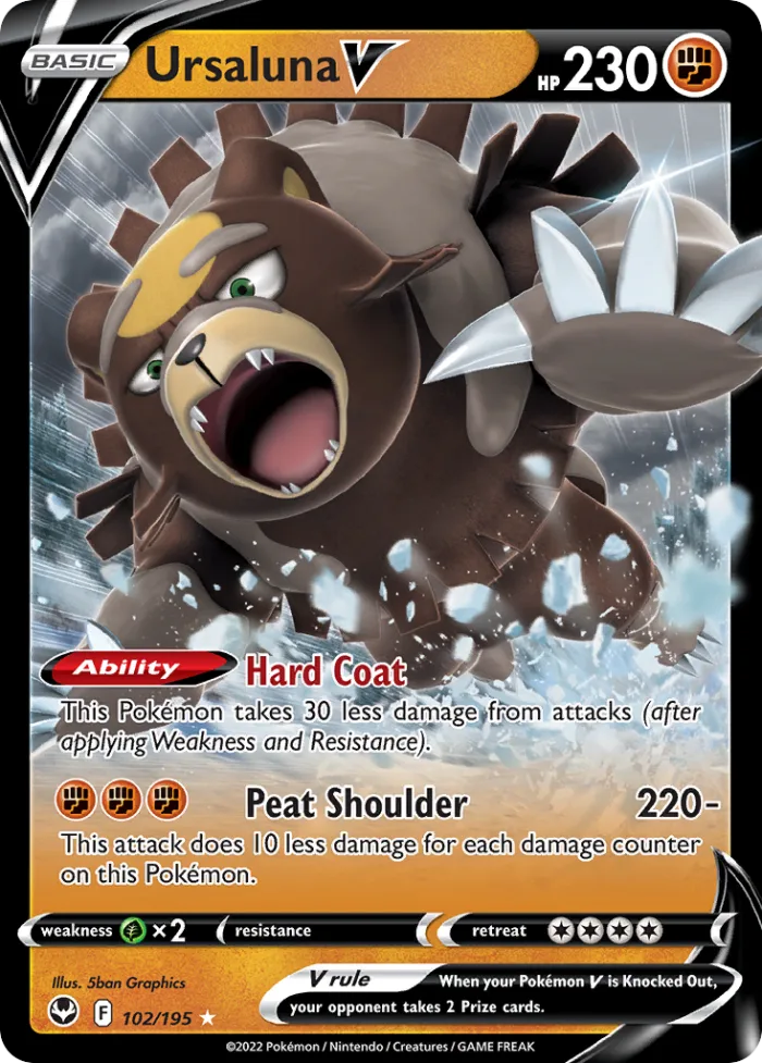 Ursaluna V #102 Silver Tempest Pokemon card