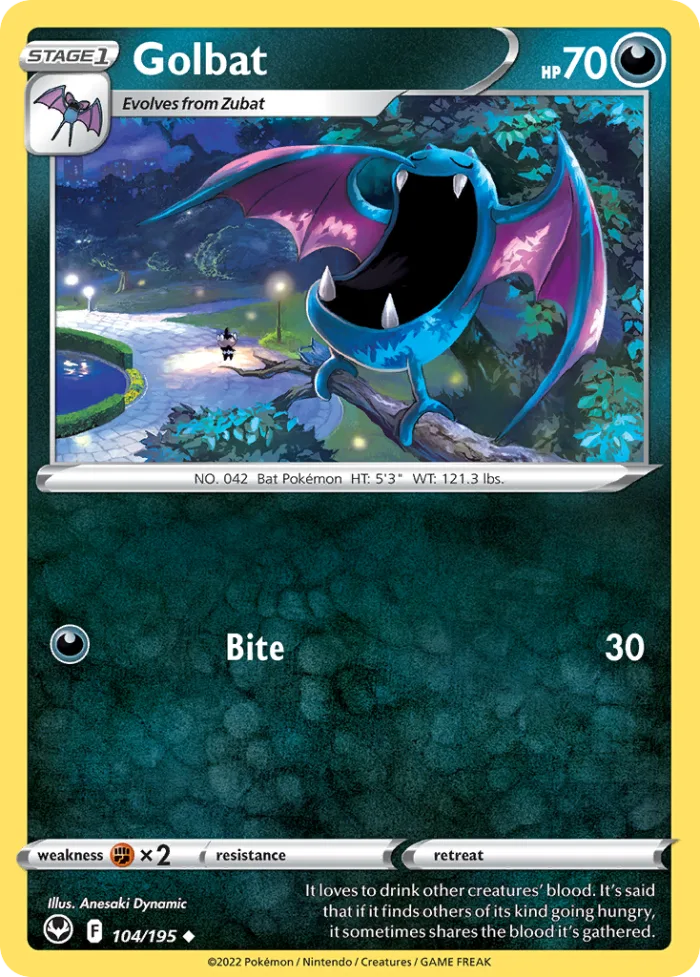Golbat #104 Silver Tempest Pokemon card