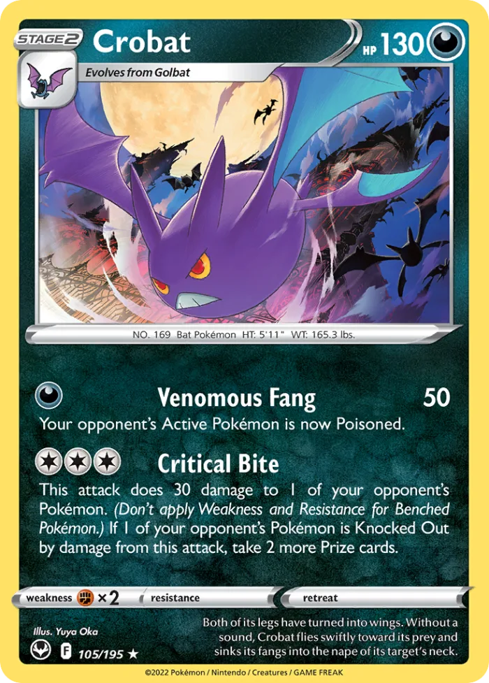 Crobat #105 Silver Tempest Pokemon card