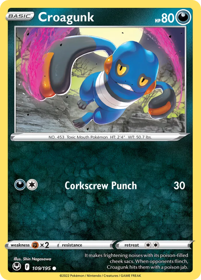 Croagunk #109 Silver Tempest Pokemon card