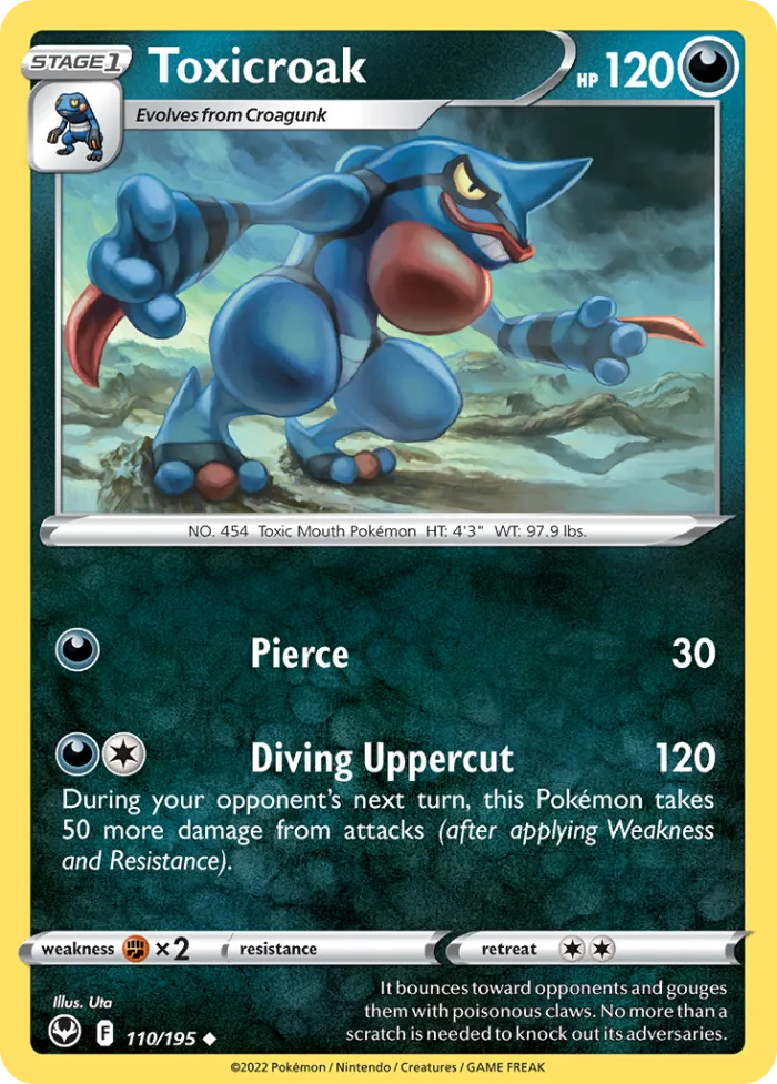 Toxicroak #110 Silver Tempest Pokemon card