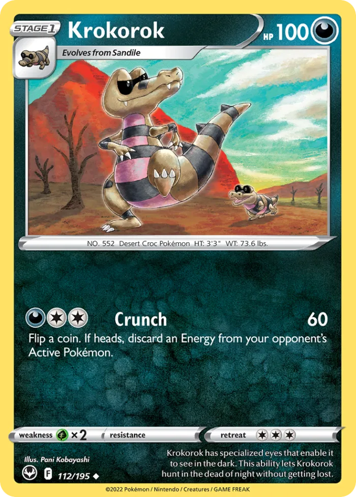 Krokorok #112 Silver Tempest Pokemon card