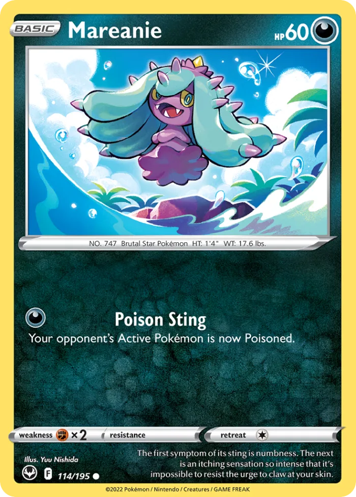 Mareanie #114 Silver Tempest Pokemon card