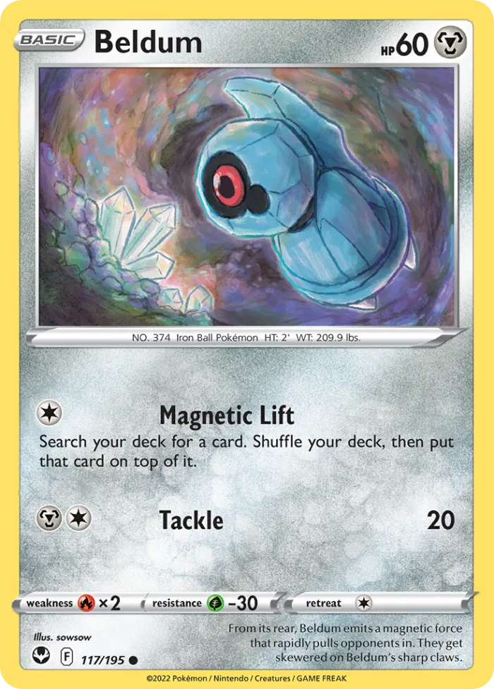 Beldum #117 Silver Tempest Pokemon card