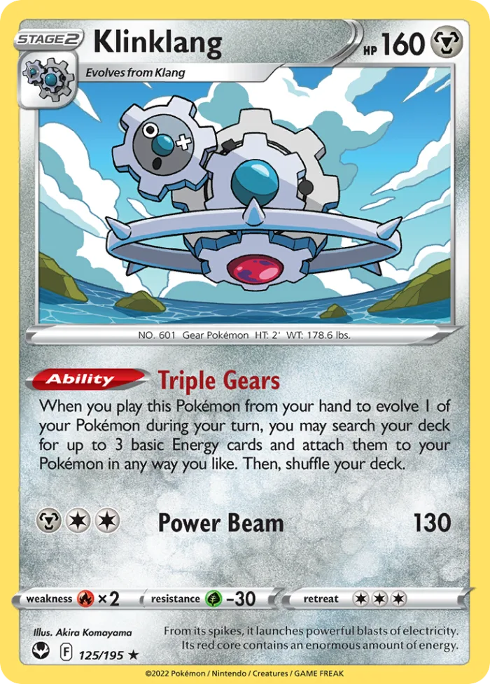 Klinklang #125 Silver Tempest Pokemon card