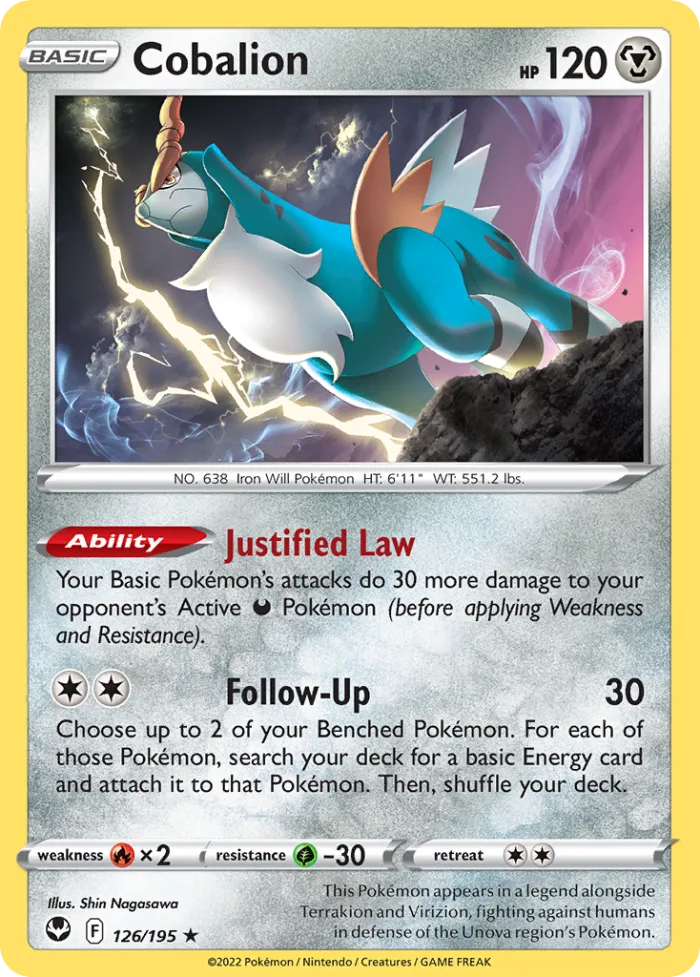 Cobalion #126 Silver Tempest Pokemon card