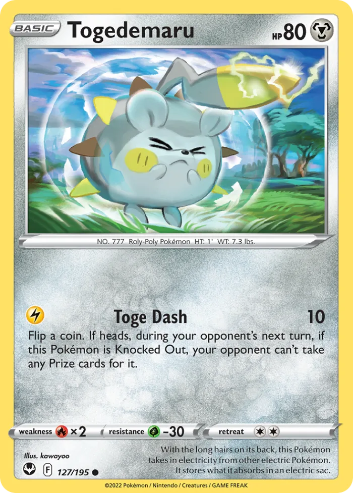 Togedemaru #127 Silver Tempest Pokemon card