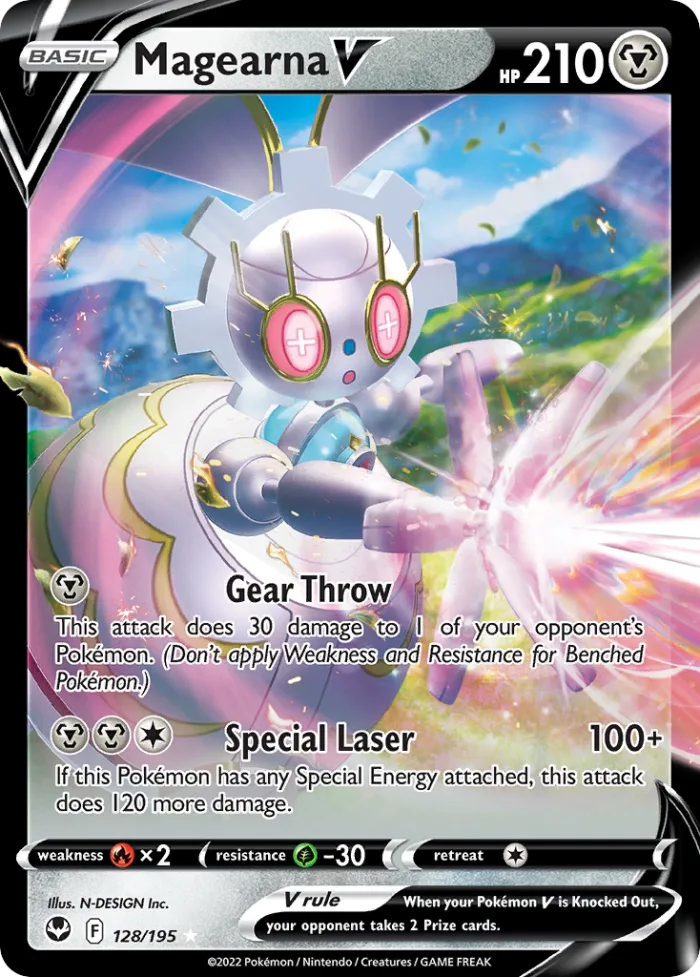 Magearna V #128 Silver Tempest Pokemon card