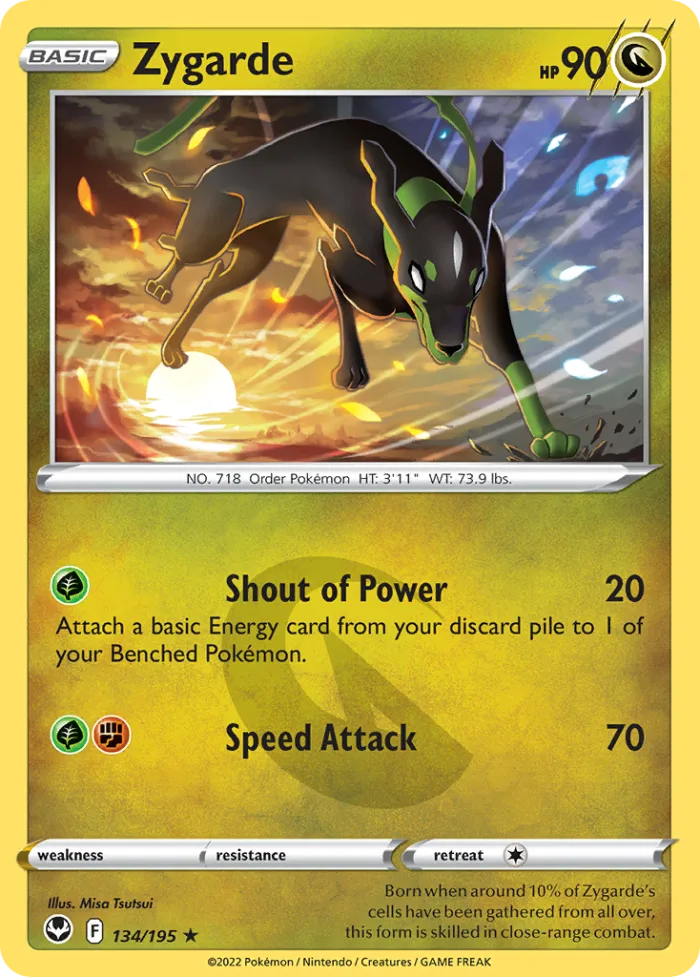 Zygarde #134 Silver Tempest Pokemon card