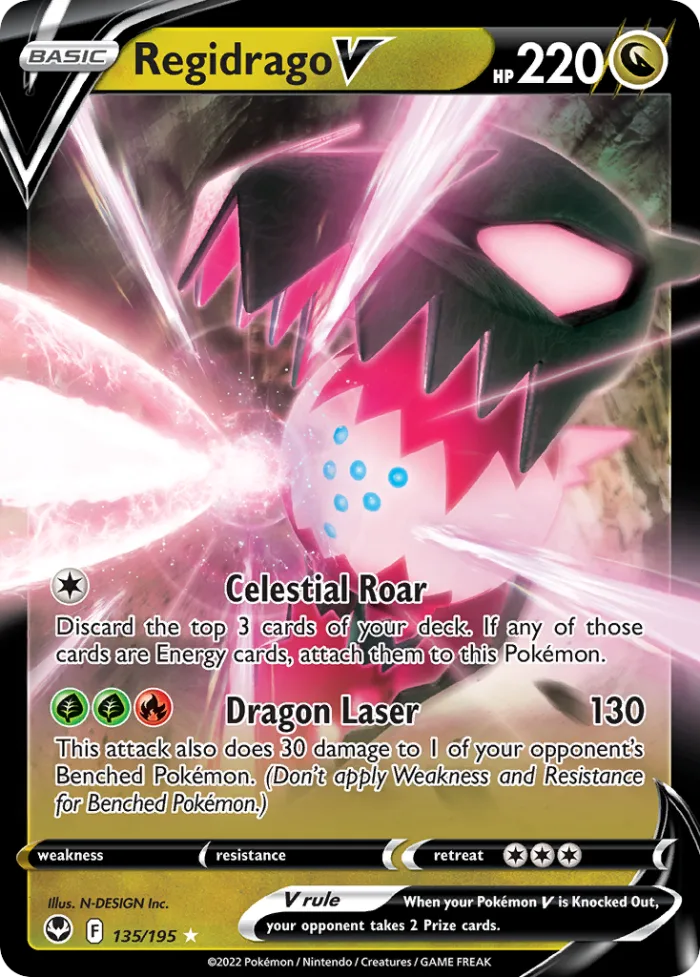 Regidrago V #135 Silver Tempest Pokemon card