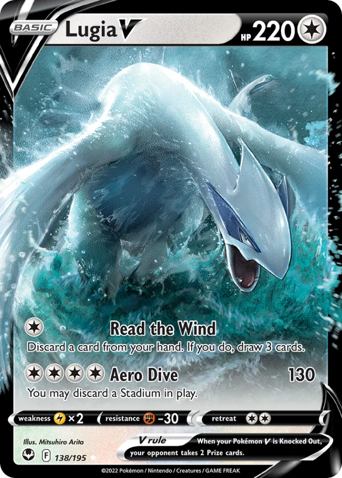 Lugia V #138 Silver Tempest Pokemon card