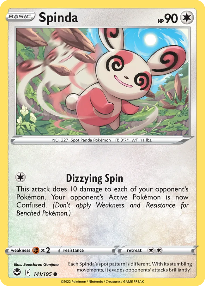 Spinda #141 Silver Tempest Pokemon card