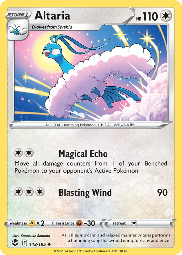 Altaria #143 Silver Tempest Pokemon card