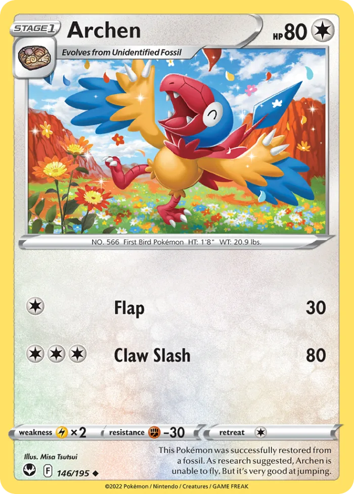 Archen #146 Silver Tempest Pokemon card