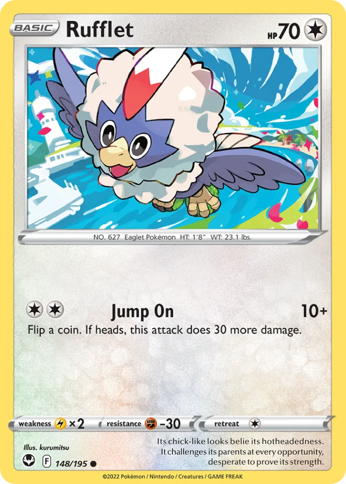 Rufflet #148 Silver Tempest Pokemon card