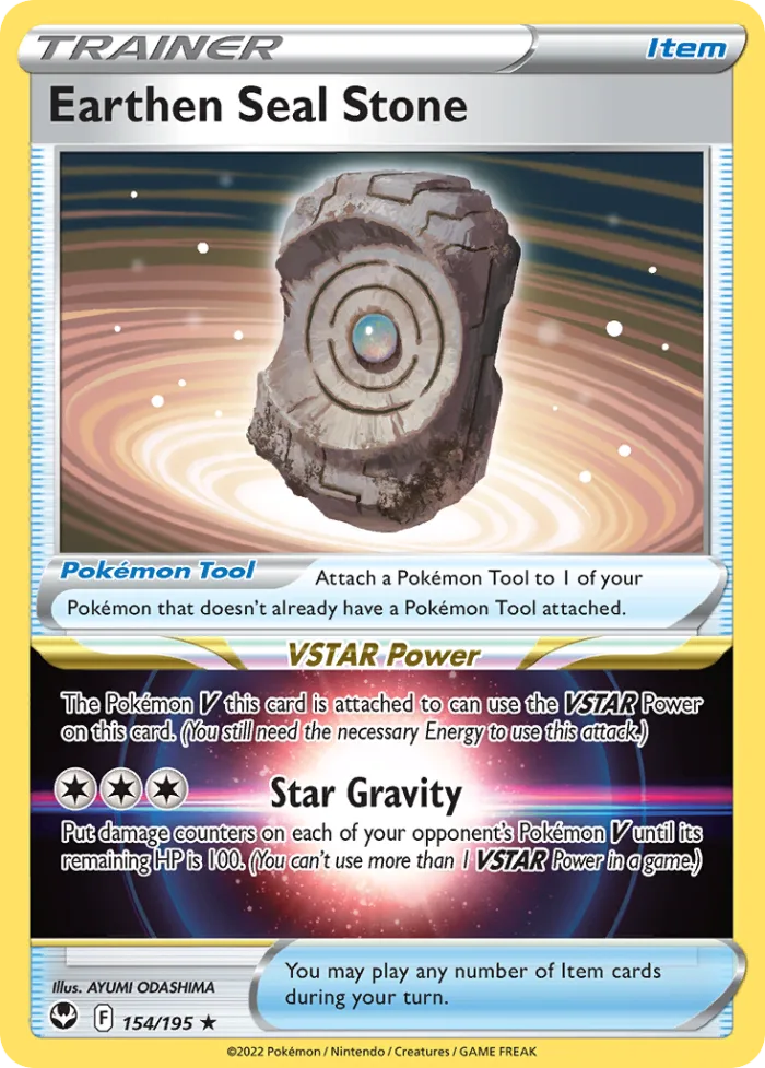 Earthen Seal Stone #154 Silver Tempest Pokemon card