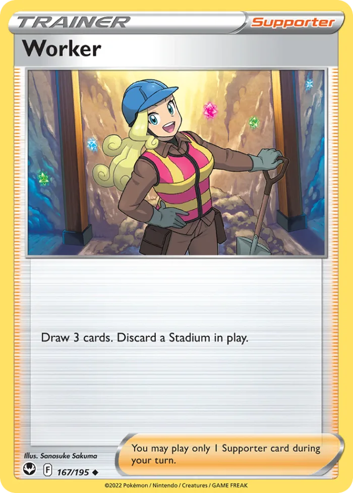 Worker #167 Silver Tempest Pokemon card