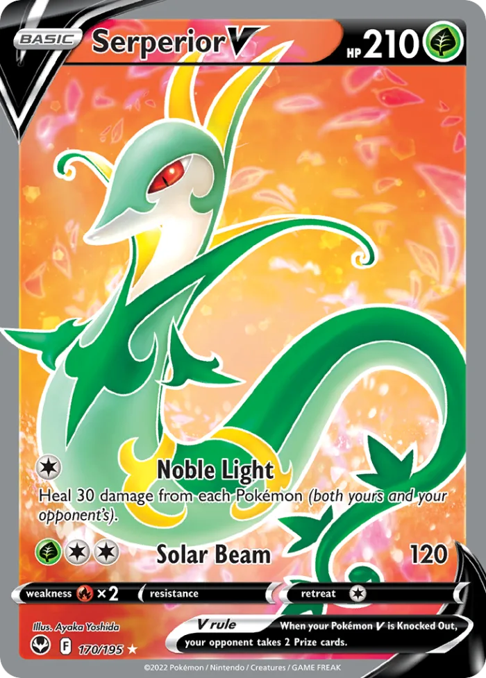 Serperior V #170 Silver Tempest Pokemon card