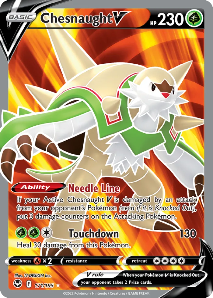 Chesnaught V #171 Silver Tempest Pokemon card