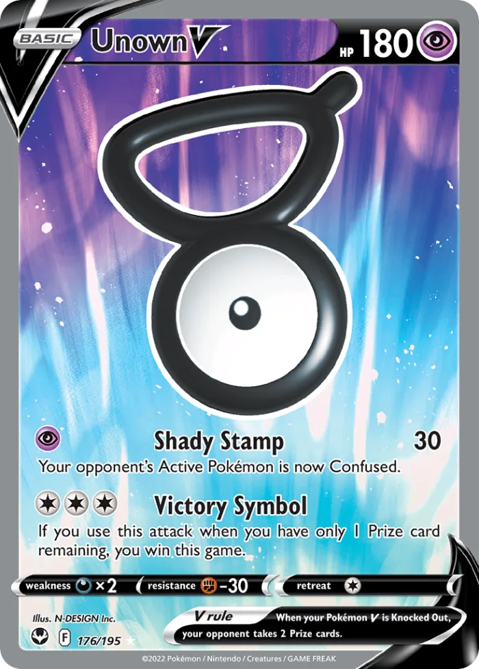 Unown V #176 Silver Tempest Pokemon card