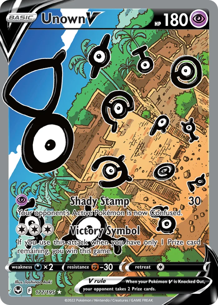 Unown V #177 Silver Tempest Pokemon card