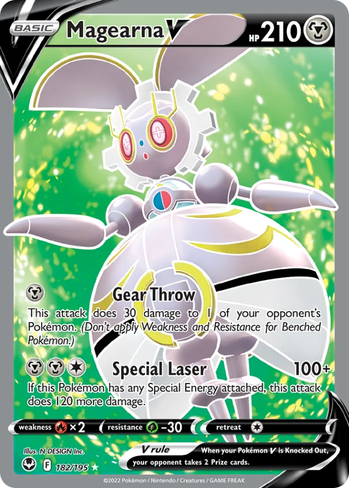 Magearna V #182 Silver Tempest Pokemon card