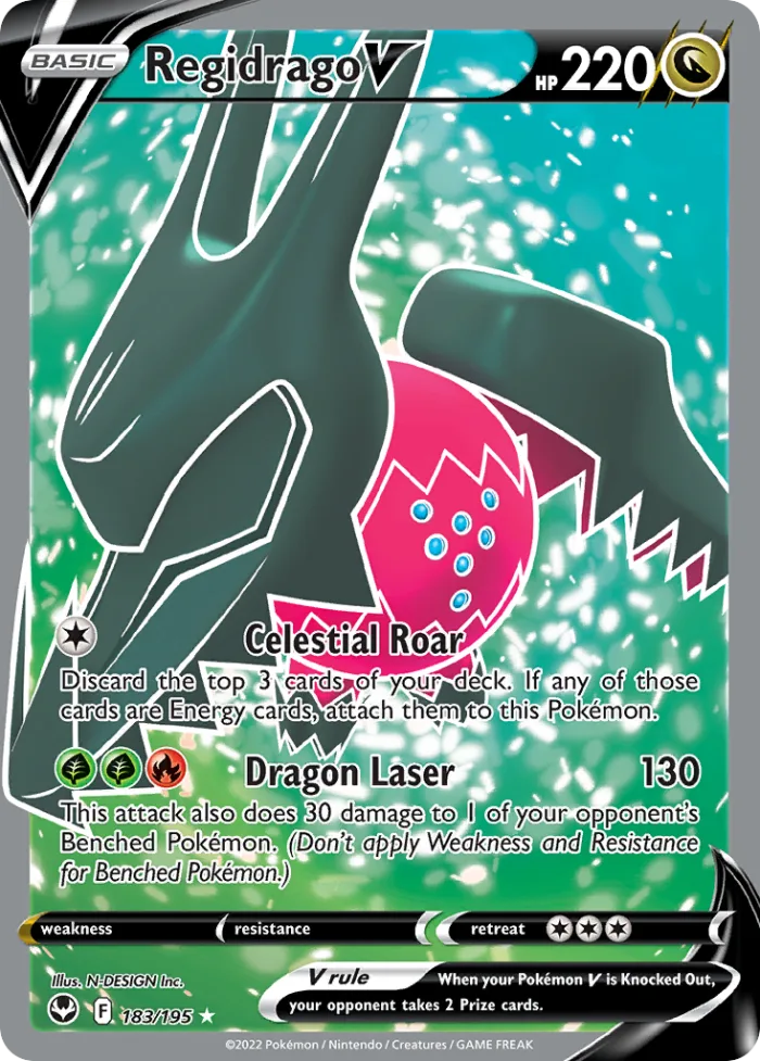 Regidrago V #183 Silver Tempest Pokemon card