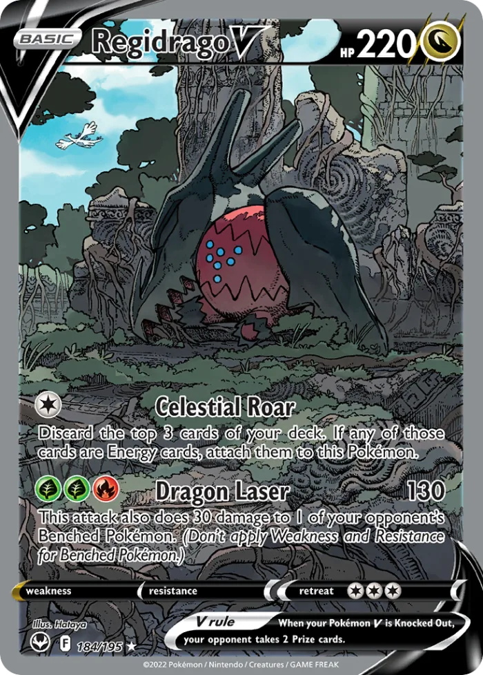 Regidrago V #184 Silver Tempest Pokemon card